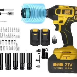 Parafusadeira Furadeira Chave de Impacto Pneumatica 2 baterias para uso Profissional multifuncional com martelete mandril chave bits + Jogo Soquete 46 Pçs Frequência 60hz obras manutenção geral